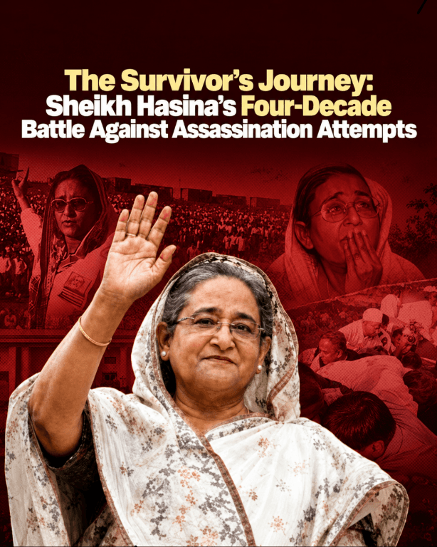 The Survivor's Journey: Sheikh Hasina's four-decade battle against assassination attempts